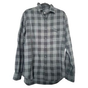 Uniqlo Grey Flannel Button‎ Down Casual Shirt Size XL